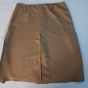 Talbots Size 16 Dark Khaki Skirt. Italian Made Fabric, Fully Lined.
